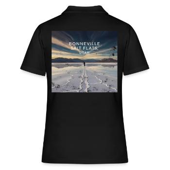 Salines salines de Bonneville, Utah - Polo Femme - noir - Dos - Ailine (174cm)