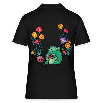 Jardin Fleurs Grenouille Grenouilles Enfants - Polo Femme - noir - Dos - Ailine (174cm)