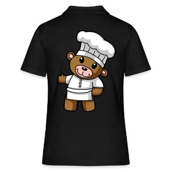 Art culinaire Teddy Chef Cuisine Dessin Ours Comique - Polo Femme - noir - Dos - Ailine (174cm)