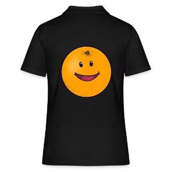 Orange Obst Frucht Vitamine Frucht Früchte - Frauen Polo Shirt - Schwarz - Hinten - Ailine (174cm)