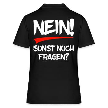 Nein - sonst noch Fragen? - Frauen Polo Shirt - Schwarz - Hinten - Ailine (174cm)