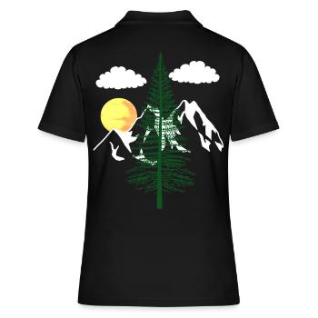 nature nature nature montagne arbres amoureux de la nature écologie - Polo Femme - noir - Dos - Ailine (174cm)