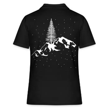 Berg Gebirge Schnee Schneefall Winter Xmas Gipfel - Frauen Polo Shirt - Schwarz - Hinten - Ailine (174cm)