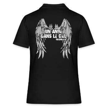 Un ange dans le ciel - RIP Grichka B. - Polo Femme - noir - Dos - Ailine (174cm)