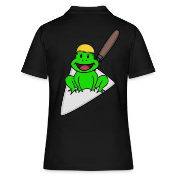 Handwerker Frosch Maurer Maurerkelle Baustelle Bau - Frauen Polo Shirt - Schwarz - Hinten - Ailine (174cm)