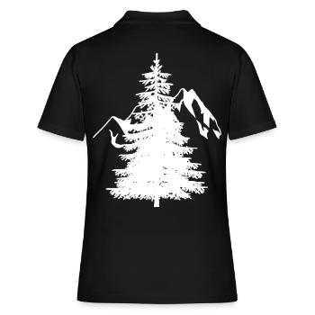 Tanne Fichte Nadelbaum Natur Gebirge Berg Alpen - Frauen Polo Shirt - Schwarz - Hinten - Ailine (174cm)