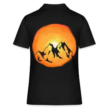 Sunshine Mountains Wilderness Sunbeams Mountain - Women's Polo Shirt - black - Back - Ailine (174cm)