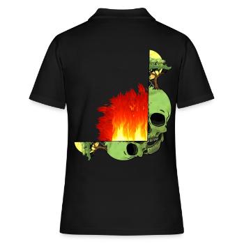 Crâne Changement Climatique Flamme Flamme Enfer Terre - Polo Femme - noir - Dos - Ailine (174cm)