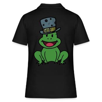 Emotionen Gefühle Kröte Frosch Quark Kinder happy - Frauen Polo Shirt - Schwarz - Hinten - Ailine (174cm)