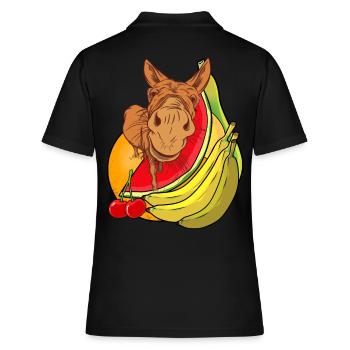 Ongulés d’âne Mulie mule fruits d’été fruits - Polo Femme - noir - Dos - Ailine (174cm)