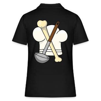 Soupe aux os Louche Chapeau de Chef Chef Gourmet - Polo Femme - noir - Dos - Ailine (174cm)