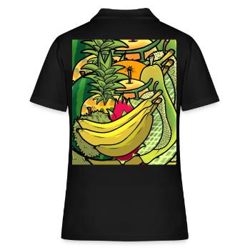 Sommerzeit exotische saftige Früchte Obst Vitamine - Frauen Polo Shirt - Schwarz - Hinten - Ailine (174cm)