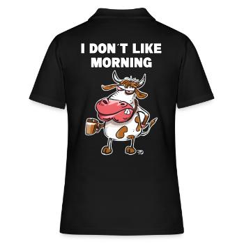 N’aime pas la vache grincheuse du matin - Polo Femme - noir - Dos - Ailine (174cm)