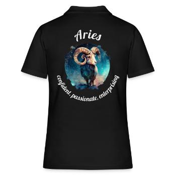 Aries Sternzeichen Widder Astronomie - Frauen Polo Shirt - Schwarz - Hinten - Ailine (174cm)