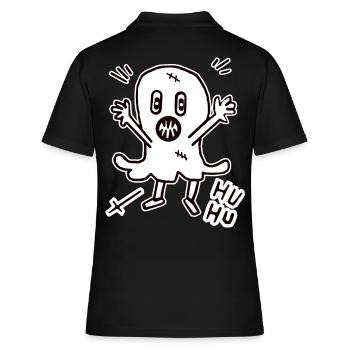 Halloween Geist Gespenst Mitternacht gruselig Kind - Frauen Polo Shirt - Schwarz - Hinten - Ailine (174cm)