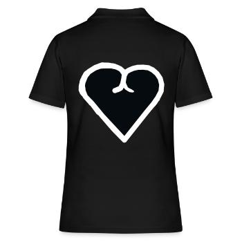 Coeur Noir Mal Mauvais Dépravé Coeur Sentiment - Polo Femme - noir - Dos - Ailine (174cm)