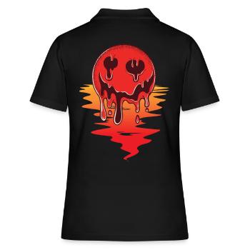 Sommer Sonne Temperatur Hitze Sonnenschein heiß - Frauen Polo Shirt - Schwarz - Hinten - Ailine (174cm)