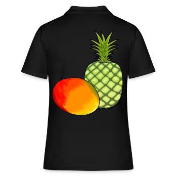 Mango Obst Früchte Ananas Vegetarisch Speise - Frauen Polo Shirt - Schwarz - Hinten - Ailine (174cm)