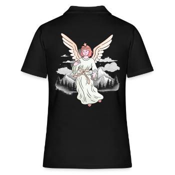 Montagnes, Alpes, Anges, Porte-bonheur, Alpinistes, Alm - Polo Femme - noir - Dos - Ailine (174cm)