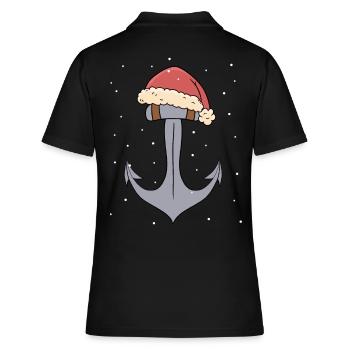 Anker Weihnachten Seemann Schifffahrt Berufe Ahoi - Frauen Polo Shirt - Schwarz - Hinten - Ailine (174cm)