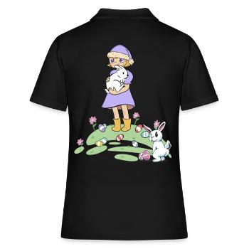 Pâques lapin enfants lapin oeufs de Pâques oeufs - Polo Femme - noir - Dos - Ailine (174cm)