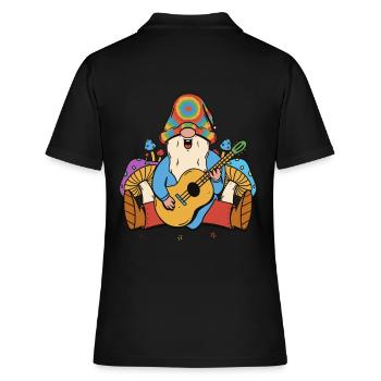 Hippie Gnome Nain Champignons Extase Guitare Musique - Polo Femme - noir - Dos - Ailine (174cm)
