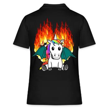 Dragon ardent Licorne fantaisie fable pour enfants - Polo Femme - noir - Dos - Ailine (174cm)