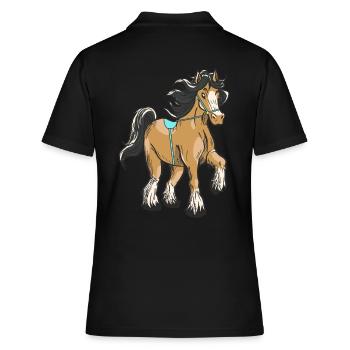 cheval, équitation, cavalier, cavalier, enfant, poney, cheval, cheval - Polo Femme - noir - Dos - Ailine (174cm)