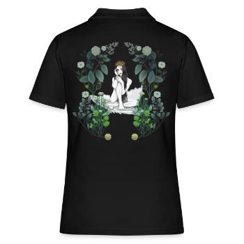 Fille Femme Printemps Floral Fantaisie Coquille D’oeuf - Polo Femme - noir - Dos - Ailine (174cm)