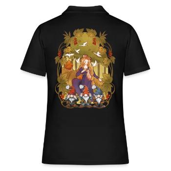 Waldbewohner Märchenfigur Kinder Märchen Zwerge - Frauen Polo Shirt - Schwarz - Hinten - Ailine (174cm)