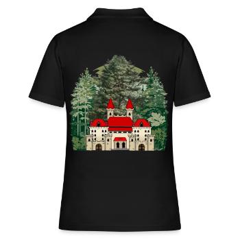 Château, Conte de fées, Château, Forêt, Forteresse, Moyen Âge - Polo Femme - noir - Dos - Ailine (174cm)