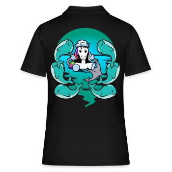Baleine, Licorne, Marin, Marin Maritime, Marin - Polo Femme - noir - Dos - Ailine (174cm)