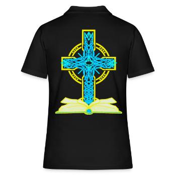 Croix Crucifix Bible Jésus Dieu Religion - Polo Femme - noir - Dos - Ailine (174cm)