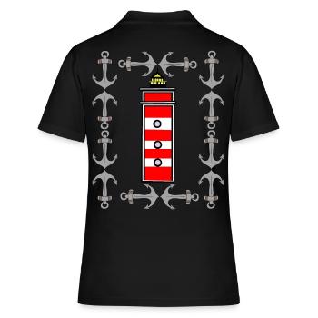phare maritime Ahoi signal nautique - Polo Femme - noir - Dos - Ailine (174cm)