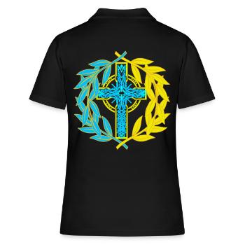 Ukraine Croix Crucifix Croix - Polo Femme - noir - Dos - Ailine (174cm)