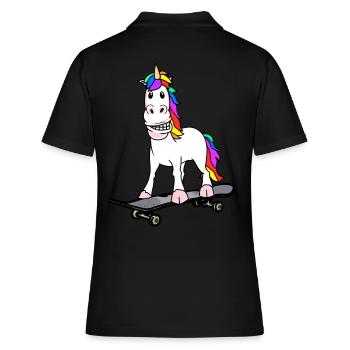 Licorne Skater Skateboard Ados Enfant - Polo Femme - noir - Dos - Ailine (174cm)