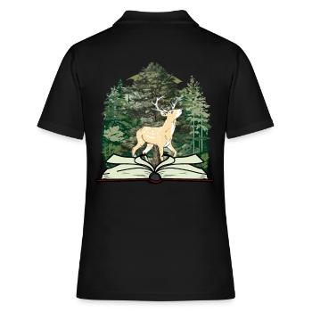Cerf conte de fées conte de fées personnage forêt livre chevreuil - Polo Femme - noir - Dos - Ailine (174cm)
