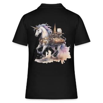 Licorne Technologie Machine Licornes Cheval - Polo Femme - noir - Dos - Ailine (174cm)
