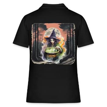 Sorcière de la forêt Halloween Habitants de la forêt horreur sombre - Polo Femme - noir - Dos - Ailine (174cm)