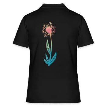 Blume Natur Botanik - Frauen Polo Shirt - Schwarz - Hinten - Ailine (174cm)