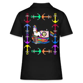 Licornes arc-en-ciel Drapeau arc-en-ciel LGBT - Polo Femme - noir - Dos - Ailine (174cm)