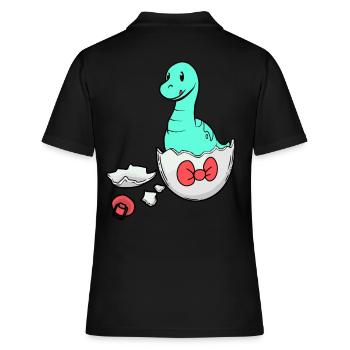Dino Baby Naissance Coquille d’oeuf de grossesse - Polo Femme - noir - Dos - Ailine (174cm)