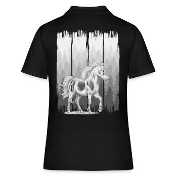 Cheval de forêt Chevaux Licornes Licorne Cheval sauvage - Polo Femme - noir - Dos - Ailine (174cm)