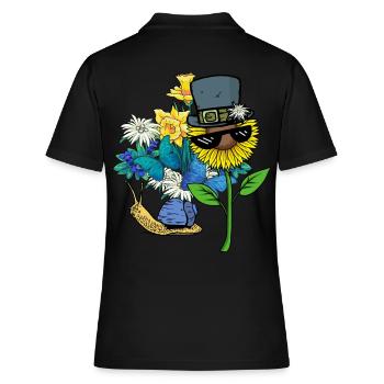 Escargot, Coquille D’escargot, Nature, Printemps, Fleurs - Polo Femme - noir - Dos - Ailine (174cm)