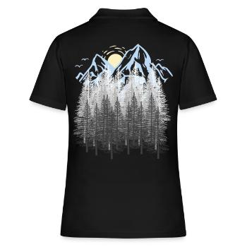 Montagnes, Nature, Montagnes, Forêt, Forêt de conifères, sapins, Brerg - Polo Femme - noir - Dos - Ailine (174cm)