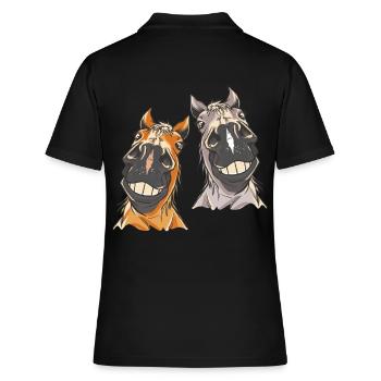 Cheval tête cheval chevaux - Polo Femme - noir - Dos - Ailine (174cm)