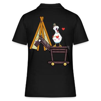 Tipi Hippie Poulet Cavalier Wild West Poulets - Polo Femme - noir - Dos - Ailine (174cm)