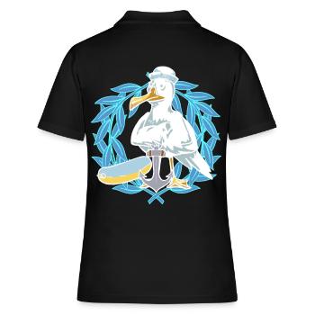 Möwe Möwen Seefahrer Seemänner Lorbeer Matrose - Frauen Polo Shirt - Schwarz - Hinten - Ailine (174cm)