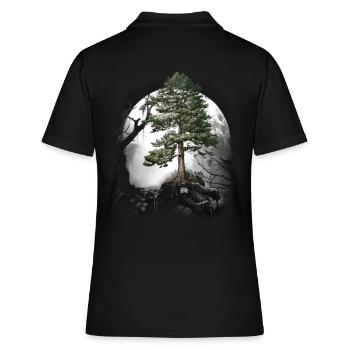 Forêt Nature sauvage Conifères Forêt Arbre Pin Halloween Arbres - Polo Femme - noir - Dos - Ailine (174cm)