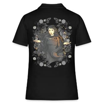 Natur Wald Schamanin okkult spirituell Myth - Frauen Polo Shirt - Schwarz - Hinten - Ailine (174cm)